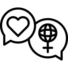 Speech balloon icon, International Women's Day related vector