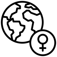 Globe icon, International Women's Day related vector