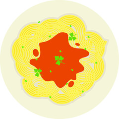 Pasta Spaghetti food flat design