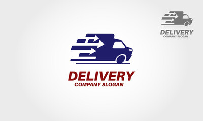 Delivery Vector Logo Illustration. An excellent logo template in high quality and easy to use with editable font.
