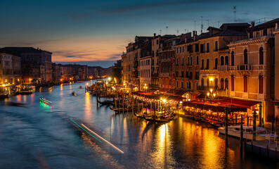View of the Grand Canal from the Rialto Bridge. Venice.