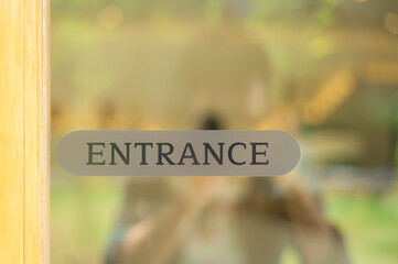 entrance sign, reopening and background concept.