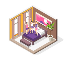 Pajama Party Isometric Composition