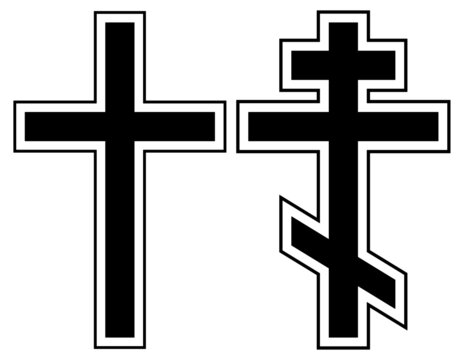 Catholic and Orthodox cross with a white outline.