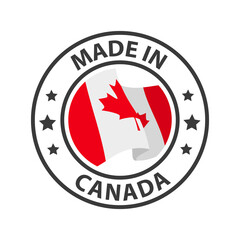 Made in Canada icon. Stamp sticker. Vector illustration