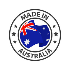 Made in Australia icon. Stamp sticker. Vector illustration