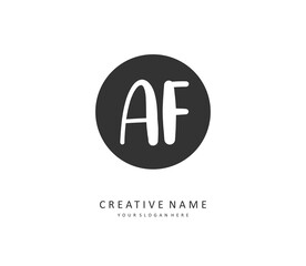 AF Initial letter handwriting and signature logo. A concept handwriting initial logo with template element.