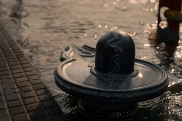Lord Shiva Shivling sculpture in Ganga river 