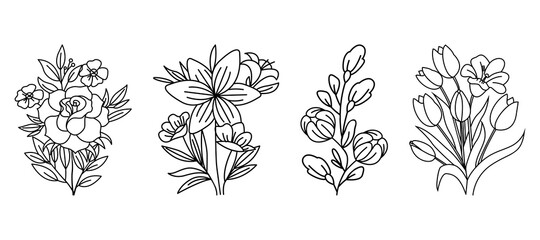 Flower Handmade Vector Illustration