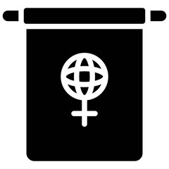 Female symbol Flag icon, International Women's Day related vector