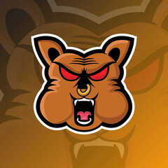 angry dog herder Pitbull logo esport gaming Vector