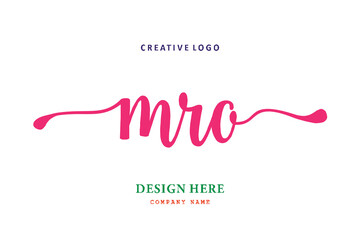 MRO lettering logo is simple, easy to understand and authoritative - obrazy, fototapety, plakaty
