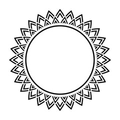 Abstract decorative design element for round frame.