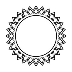 Abstract decorative design element for round frame.