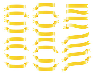 金色のリボン素材のセット
