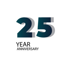 Year Anniversary Vector Template Design Illustration Blue Elegant White Background