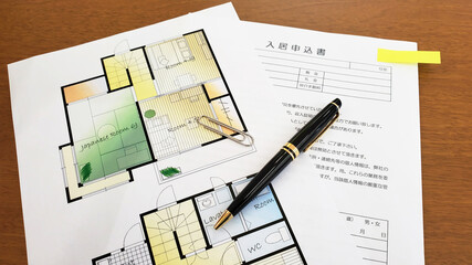 間取　申込書　賃貸　不動産　図面　madori　
Drawing　pen　real estate　ペン