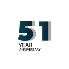 Year Anniversary Vector Template Design Illustration Blue Elegant White Background