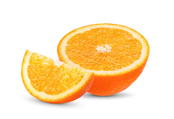 Ripe half of orange citrus fruit isolated