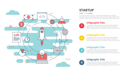 startup business concept for infographic template banner with four point list information