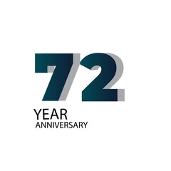 Year Anniversary Vector Template Design Illustration Blue Elegant White Background