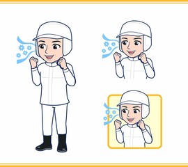 防護服を着た男性