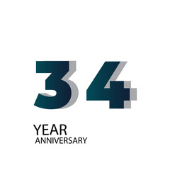 Year Anniversary Vector Template Design Illustration Blue Elegant White Background