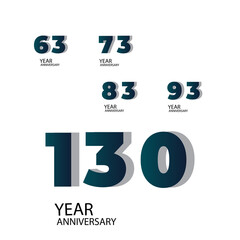 Year Anniversary Vector Template Design Illustration Blue Elegant White Background