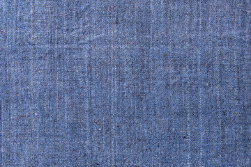 texture of rough linen fabric in dirty blue color
