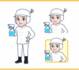 防護服を着た男性