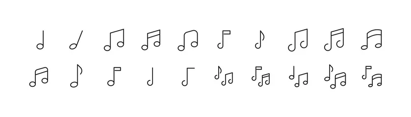 Poster Editable vector pack of music note line icons. © dstarky