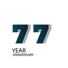 Year Anniversary Vector Template Design Illustration Blue Elegant White Background