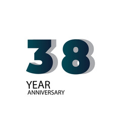 Year Anniversary Vector Template Design Illustration Blue Elegant White Background