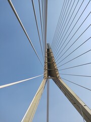 Fototapeta premium cable bridge over sky