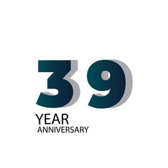 Year Anniversary Vector Template Design Illustration Blue Elegant White Background