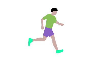 Fototapeta na wymiar A running man drawing. A jogging male. Good design element for any project.