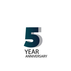 Year Anniversary Vector Template Design Illustration Blue Elegant White Background