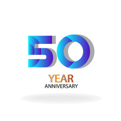 Year Anniversary Vector Template Design Illustration Blue Elegant White Background