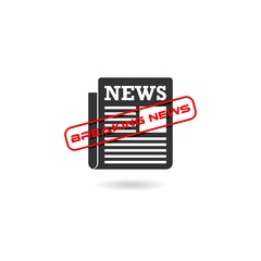 Breaking News icon with shadow