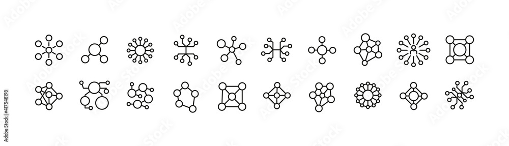 Poster editable vector pack of connection line icons.