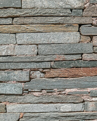 grey stone wall closeup, textured pattern natural background