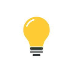 Light bulb isolated on white background. Idea concept. Vector illustration in flat style 