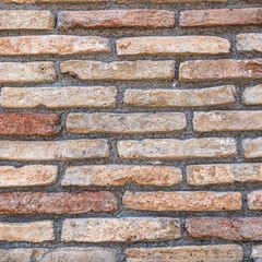 brick wall closeup, textured pattern natural background