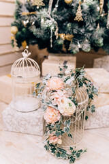 christmas table setting with decorations