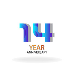 Year Anniversary Vector Template Design Illustration Blue Elegant White Background