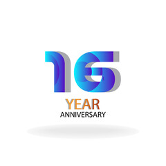 Year Anniversary Vector Template Design Illustration Blue Elegant White Background
