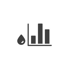 Humidity level graph vector icon. filled flat sign for mobile concept and web design. Water chart glyph icon. Symbol, logo illustration. Vector graphics