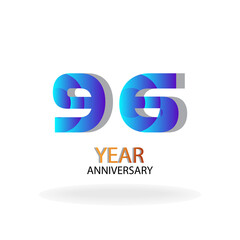 Year Anniversary Vector Template Design Illustration Blue Elegant White Background