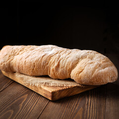 Bread on a black background
