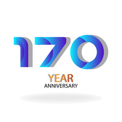 Year Anniversary Vector Template Design Illustration Blue Elegant White Background